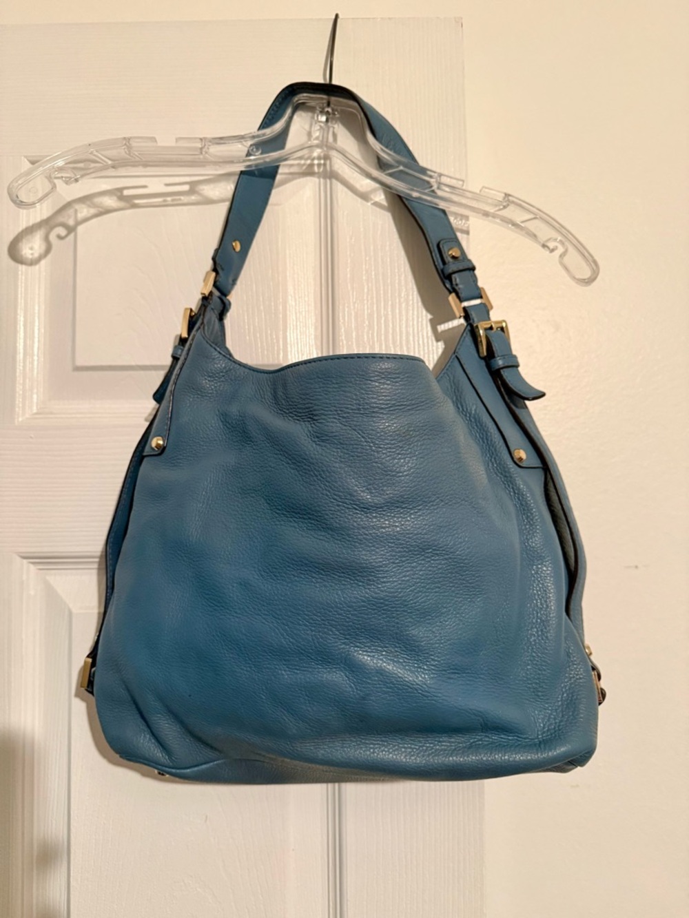 Michael Kors Nolita Bedford Blue Leather Large Hobo Handbag - Picture 4 of 10
